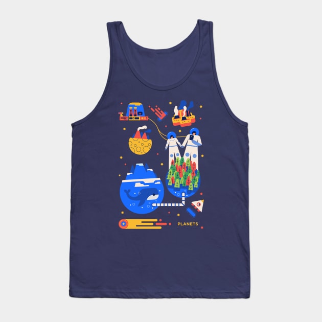 Planets Tank Top by thehappyonion